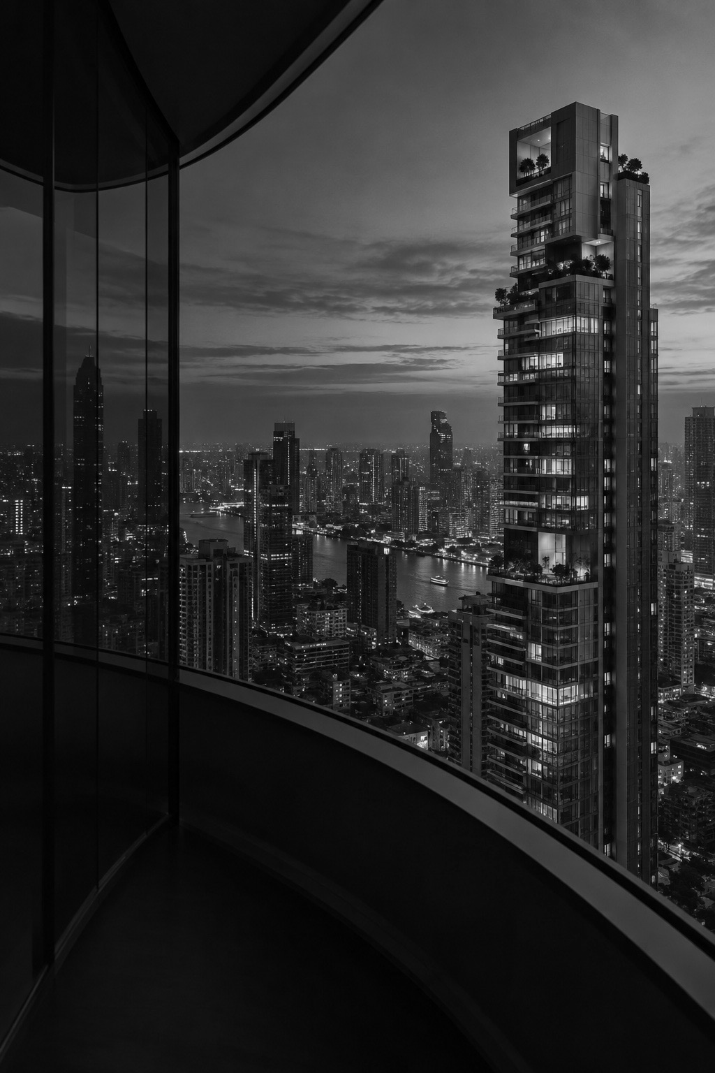 Monochrome city architecture